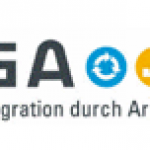 Logo der AGA Arbeitsgemeinschaft Arbeit gGmbH in Detmold. Untertitel: Integration durch Arbeit.